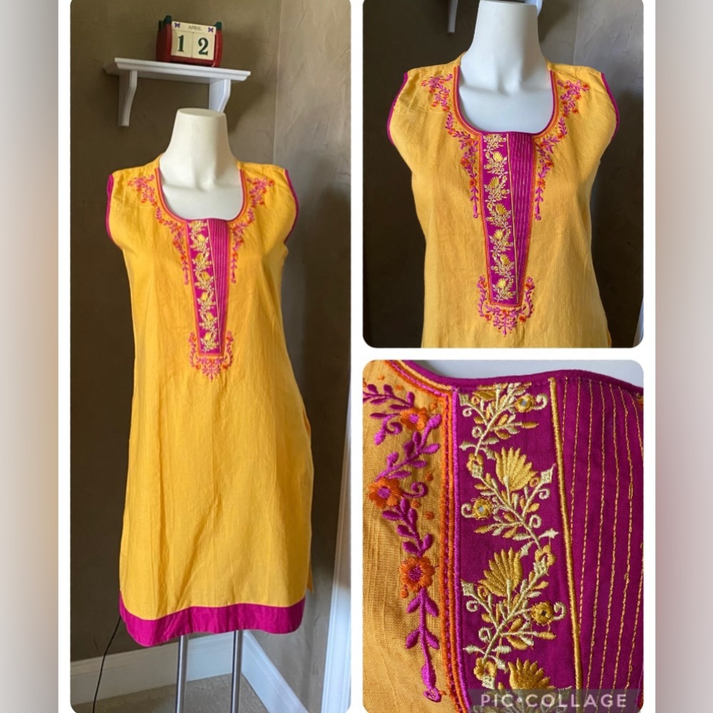 Maybell Salwar kameez Salwar Kameez women's cover dress embroidery sleeveless M